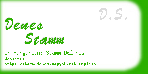 denes stamm business card